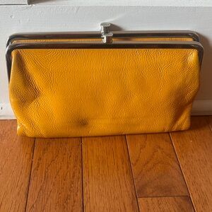 HOBO Sunflower Yellow Clutch with Metallic Frame